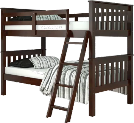 Mission Dark Brown Twin-over-Twin Bunk Bed