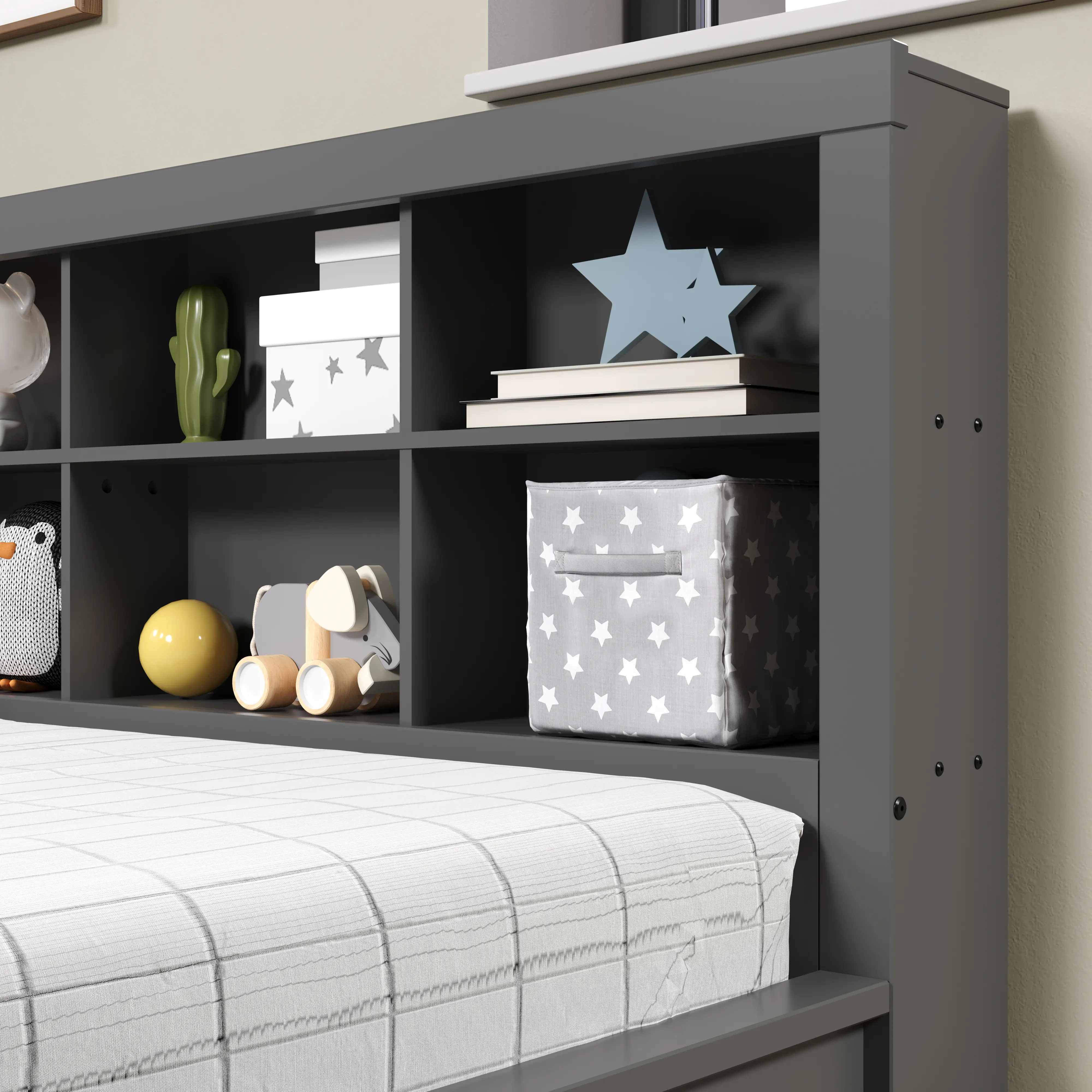 Gray Full Bookcase Daybed