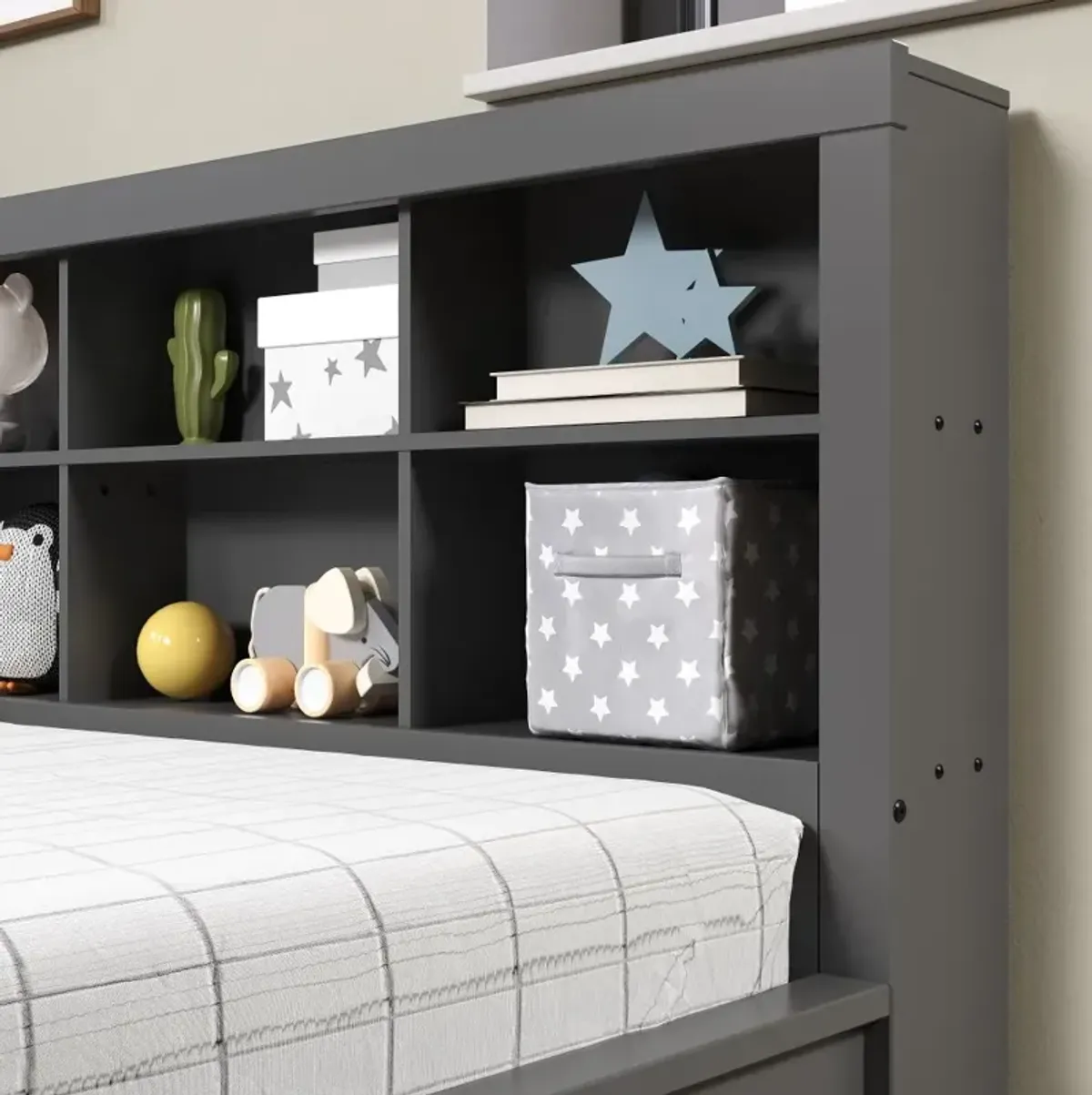 Gray Full Bookcase Daybed