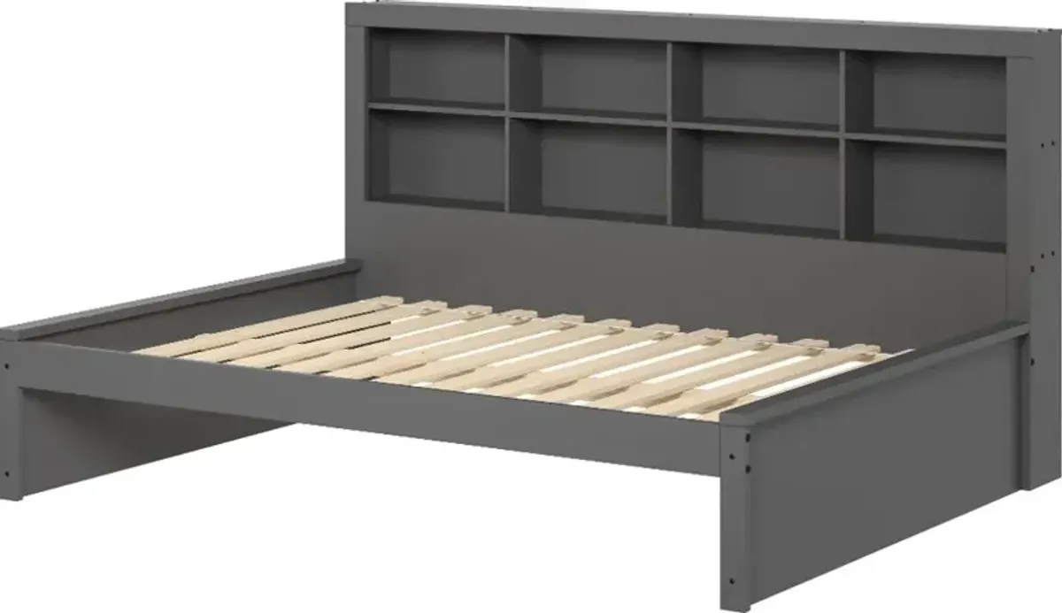 Gray Full Bookcase Daybed