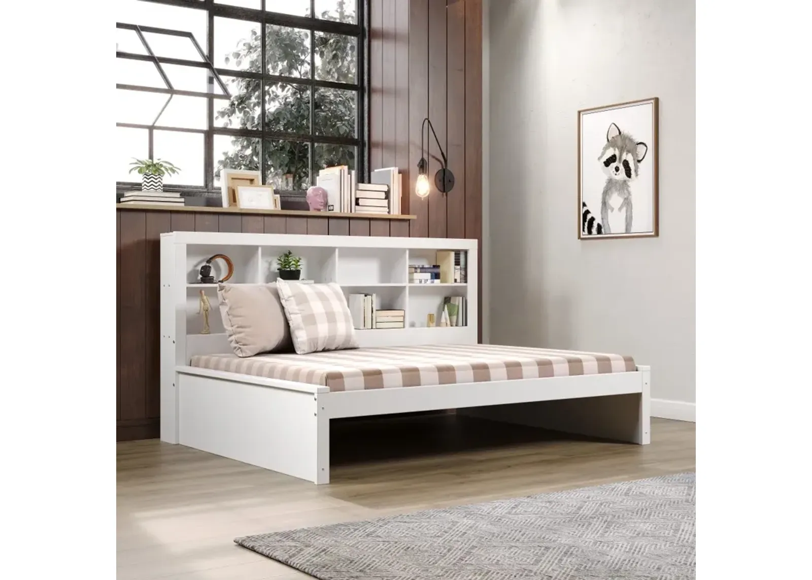 White Full Bookcase Daybed