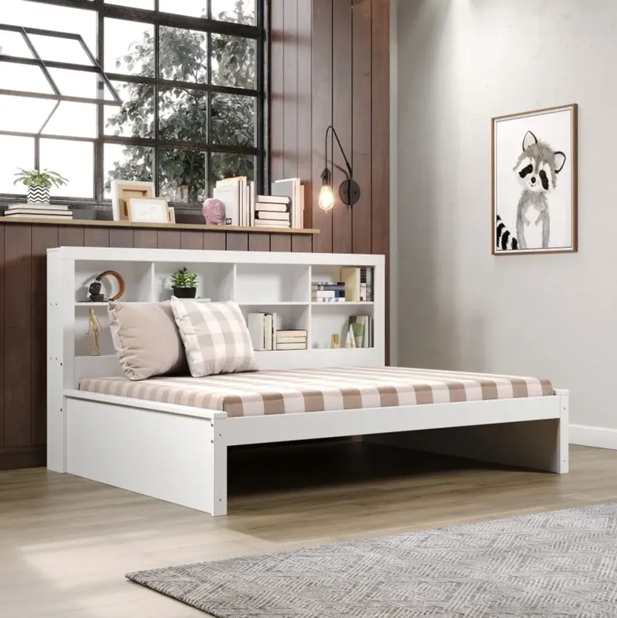 White Full Bookcase Daybed