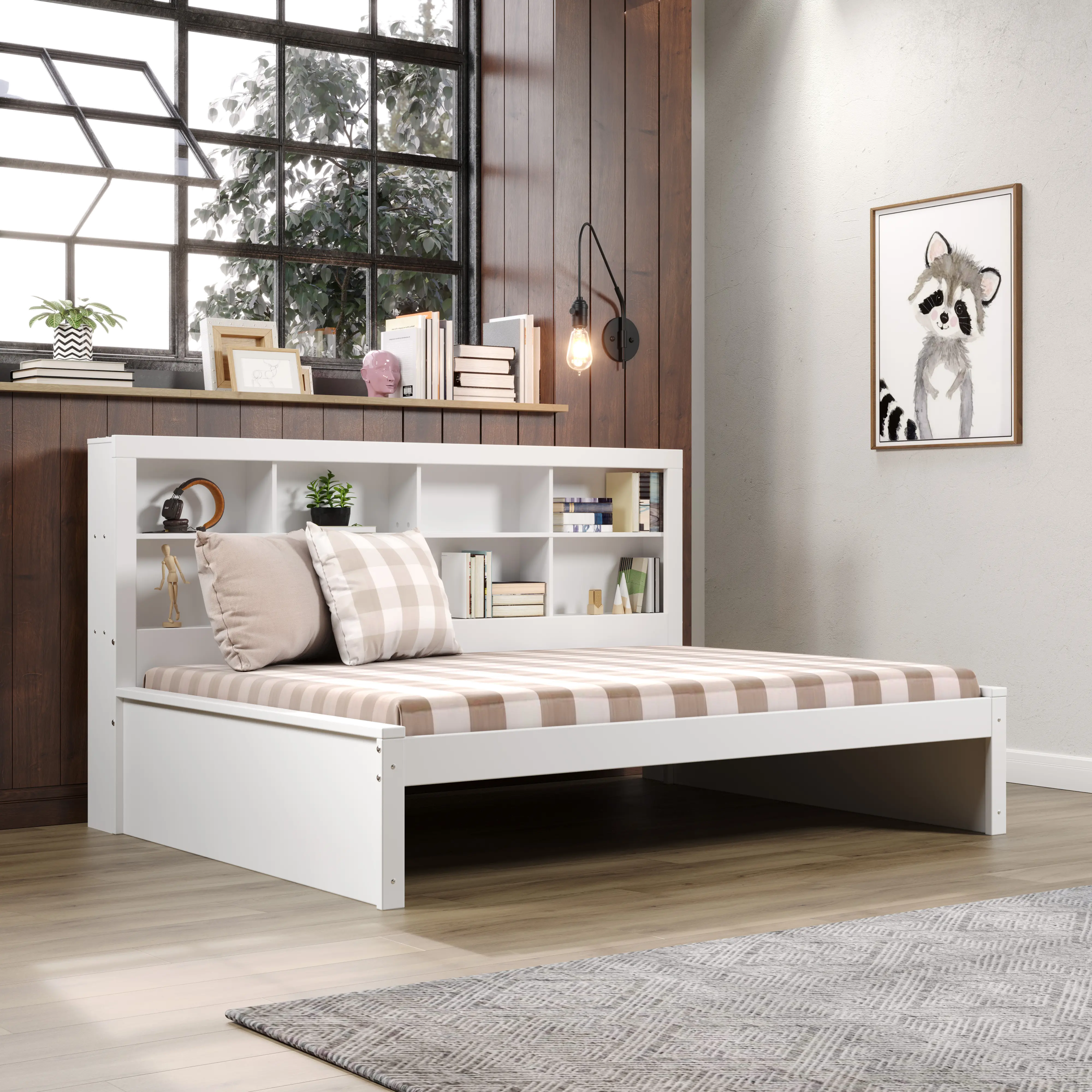 White Full Bookcase Daybed