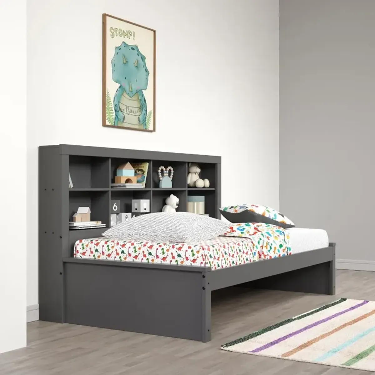 Gray Twin Bookcase Daybed