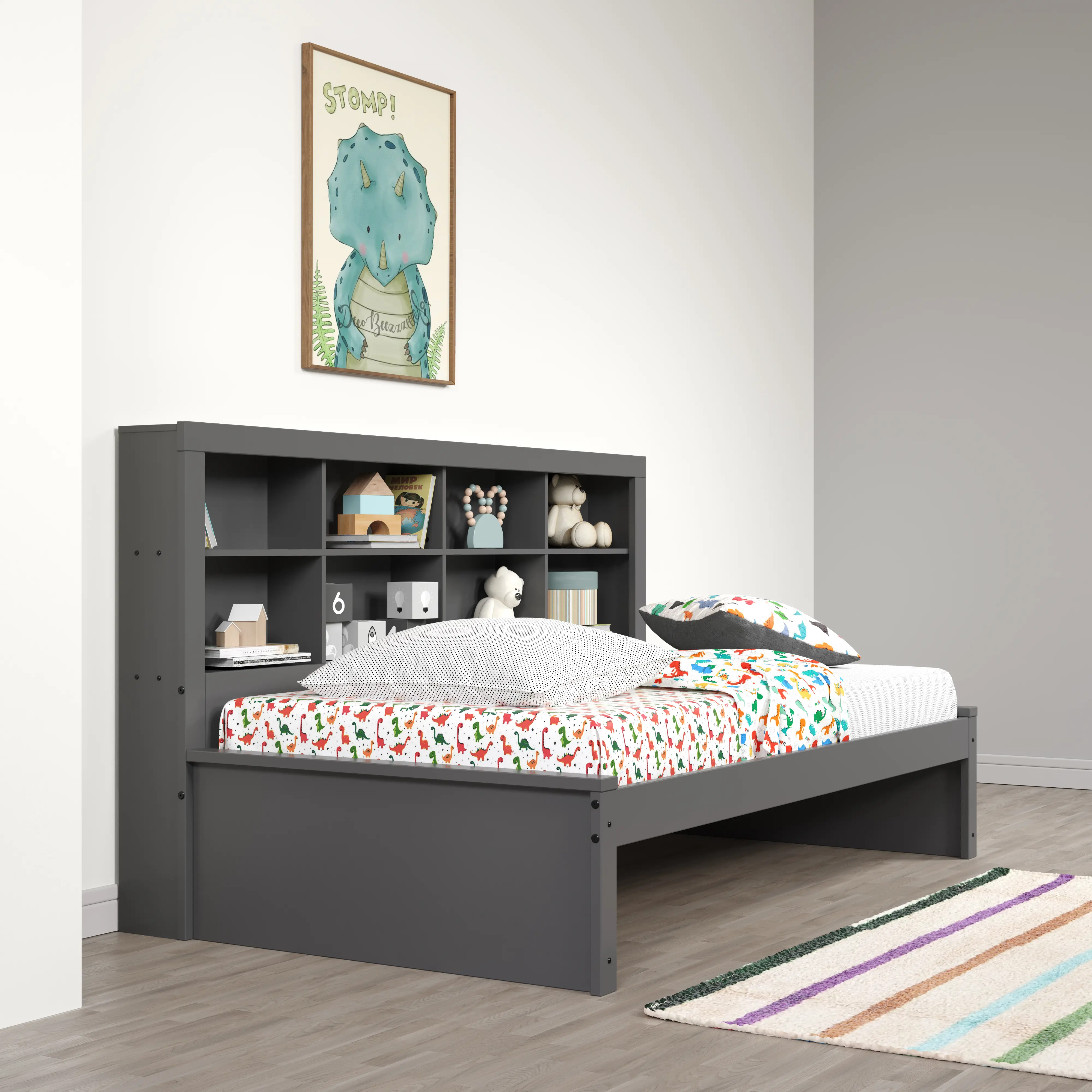 Gray Twin Bookcase Daybed