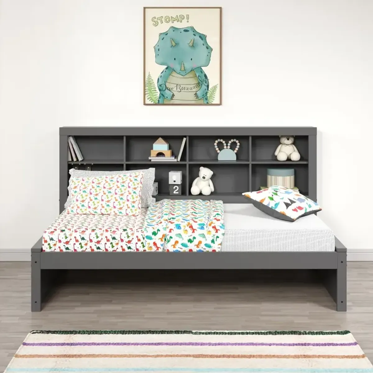 Gray Twin Bookcase Daybed