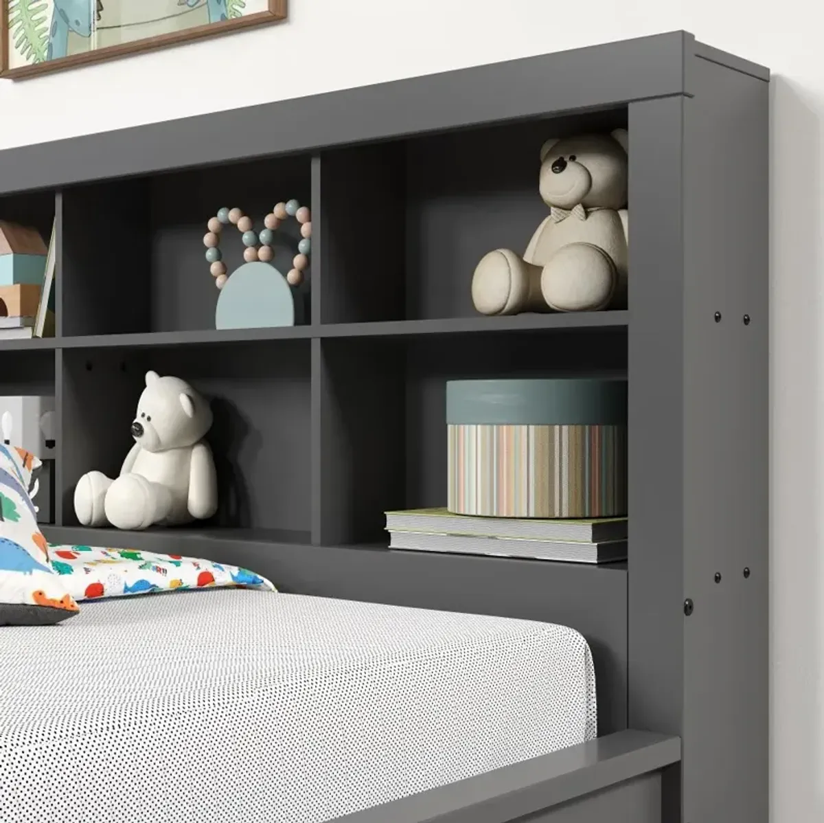 Gray Twin Bookcase Daybed