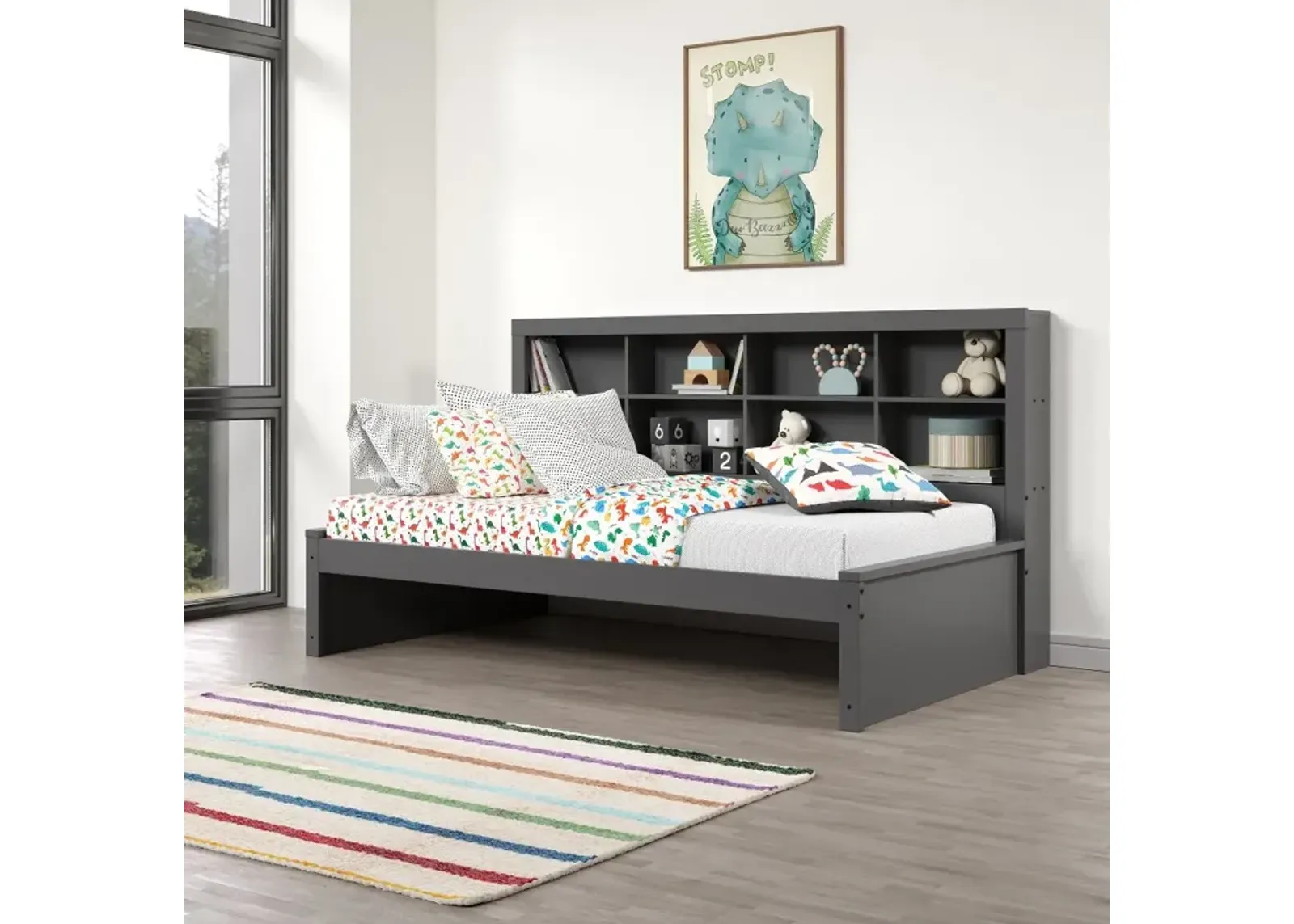 Gray Twin Bookcase Daybed