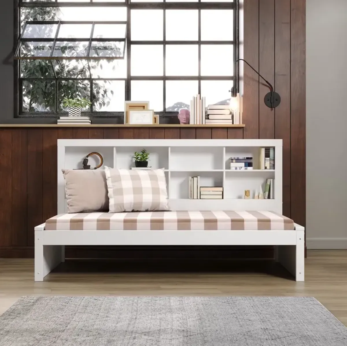 White Twin Bookcase Daybed