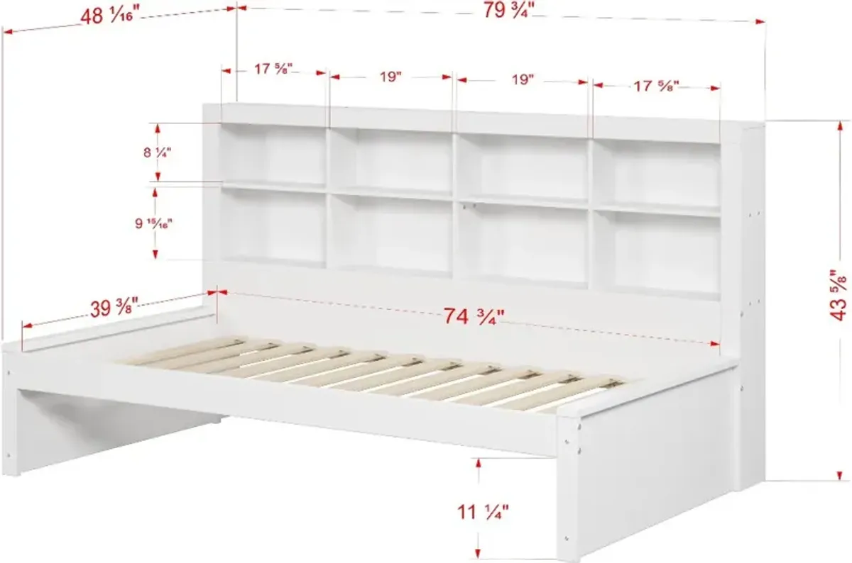 White Twin Bookcase Daybed