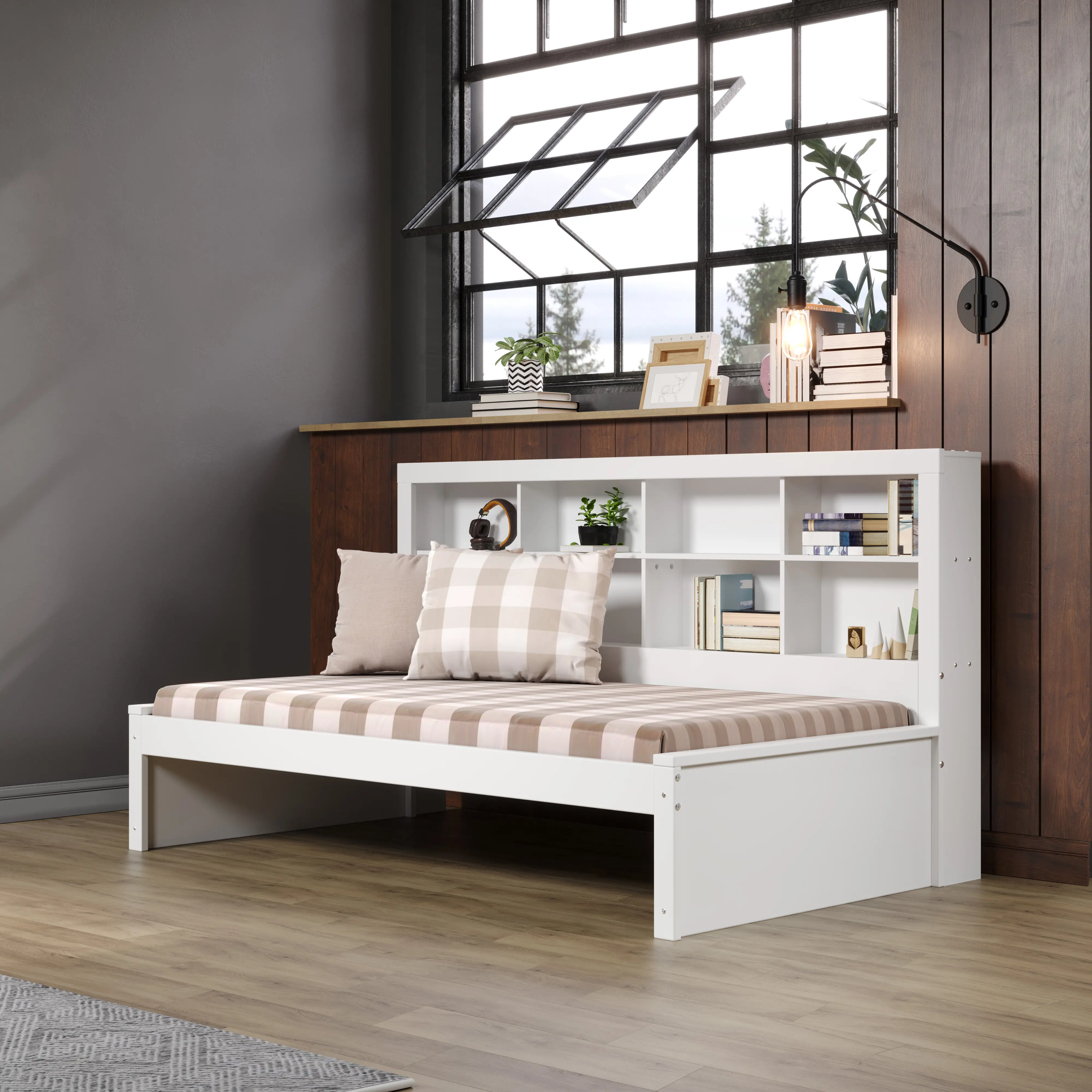 White Twin Bookcase Daybed