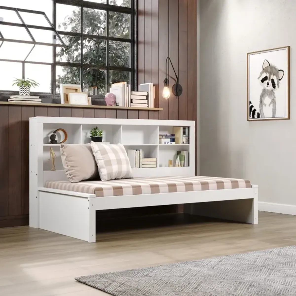 White Twin Bookcase Daybed