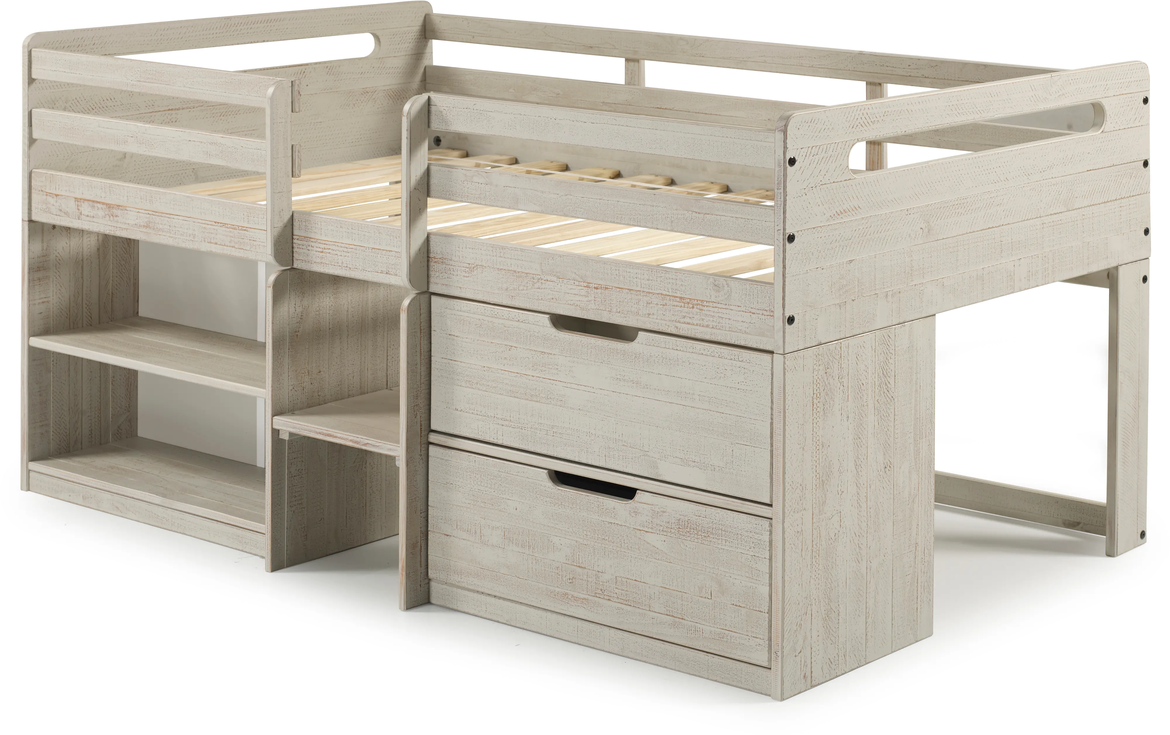 Light Gray Twin Low Loft Bed