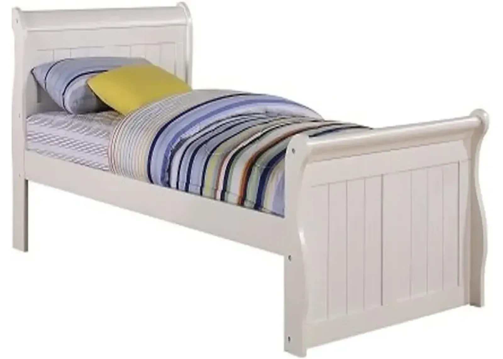 Mission White Twin Sleigh Bed