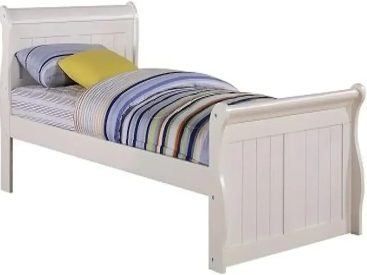 Mission White Twin Sleigh Bed