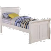 Mission White Twin Sleigh Bed