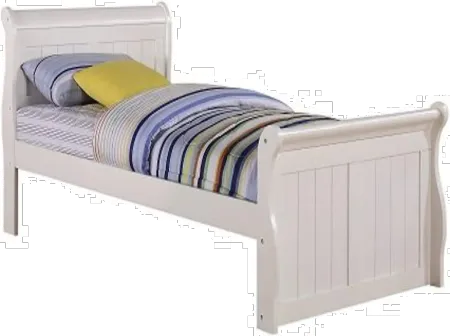 Mission White Twin Sleigh Bed