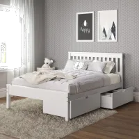 Contempo White Full Bed with Storage