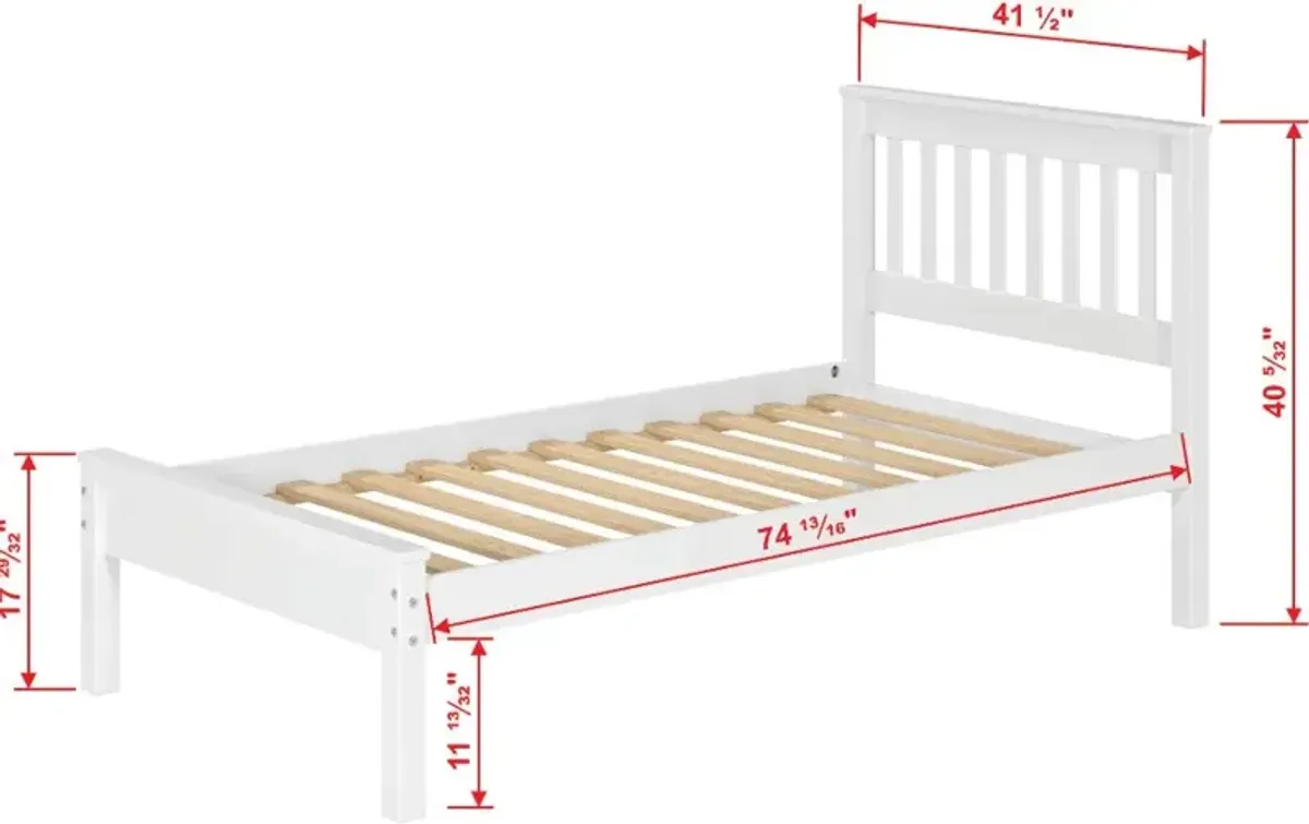 Contempo White Twin Bed