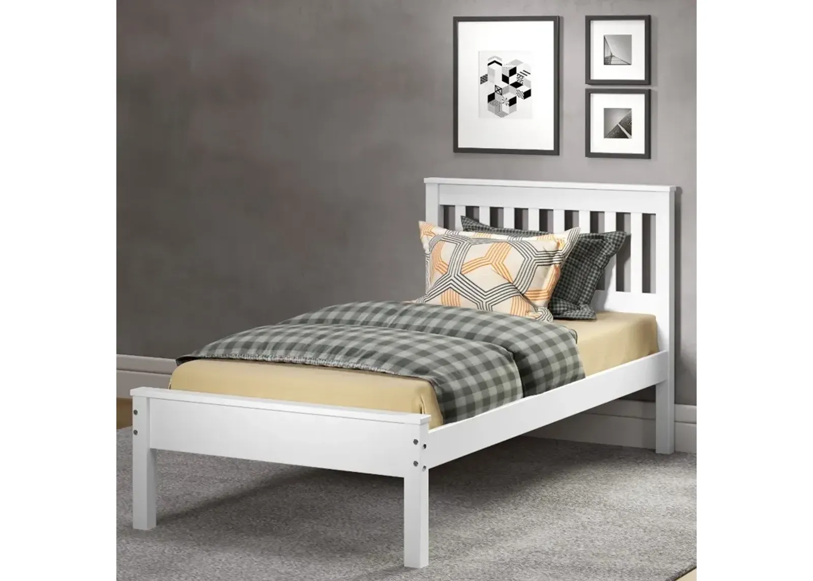 Contempo White Twin Bed