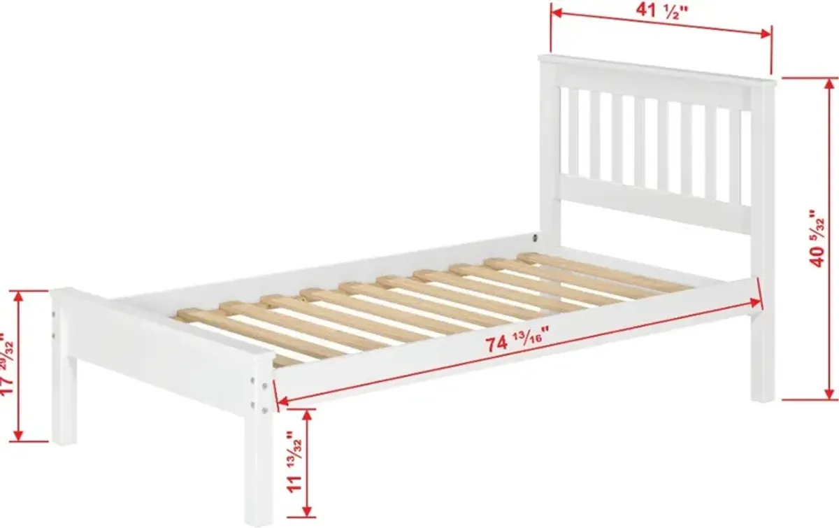 Contempo White Twin Bed with Trundle