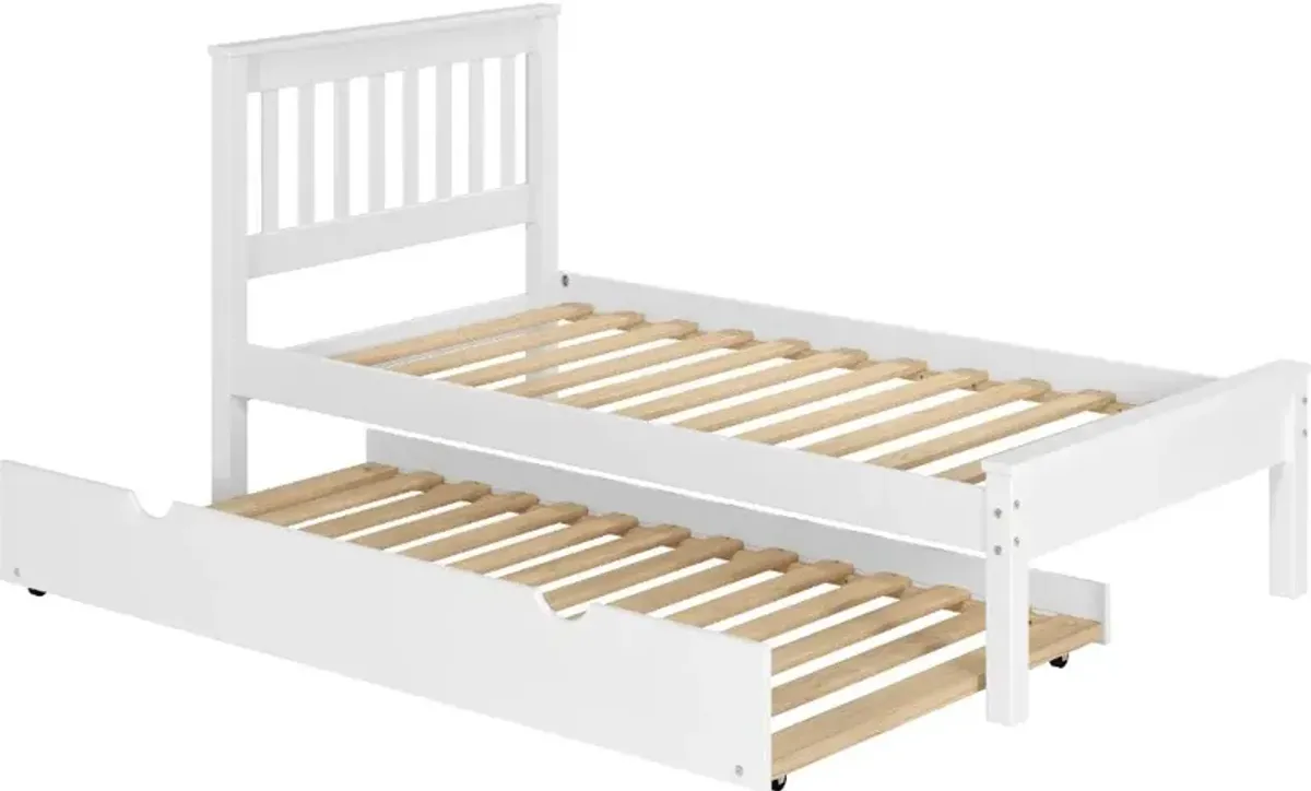 Contempo White Twin Bed with Trundle