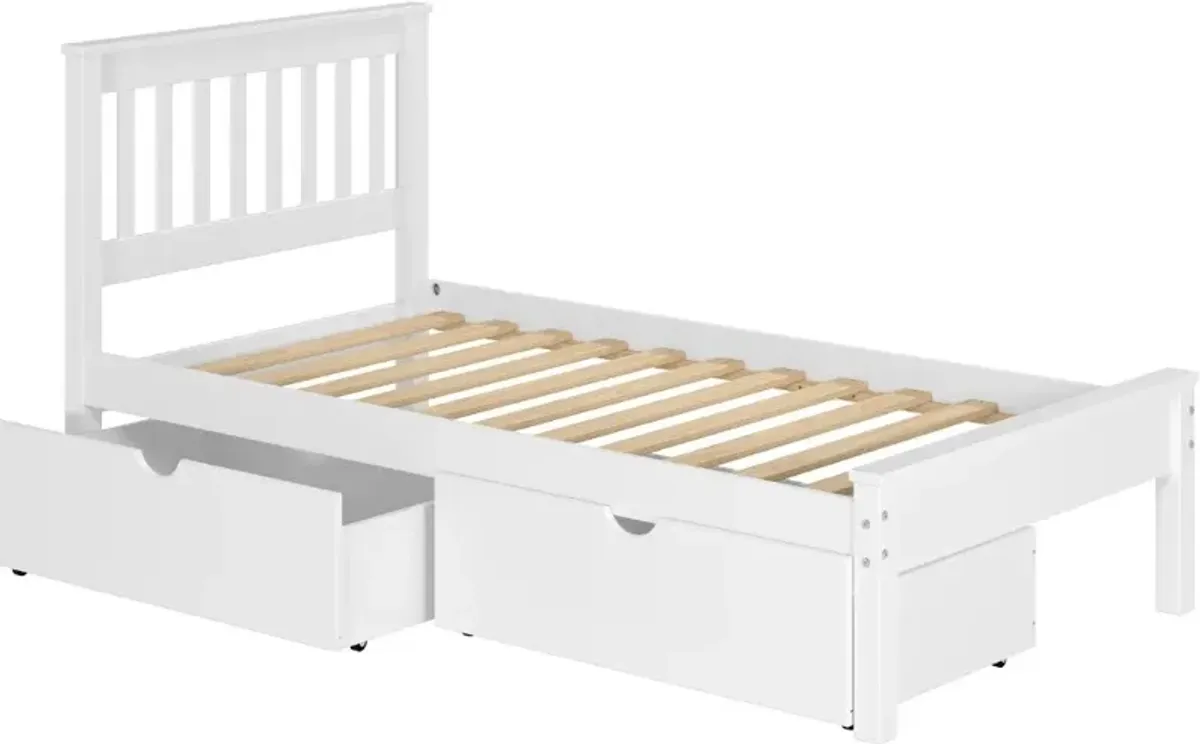 Contempo White Twin Bed with Storage