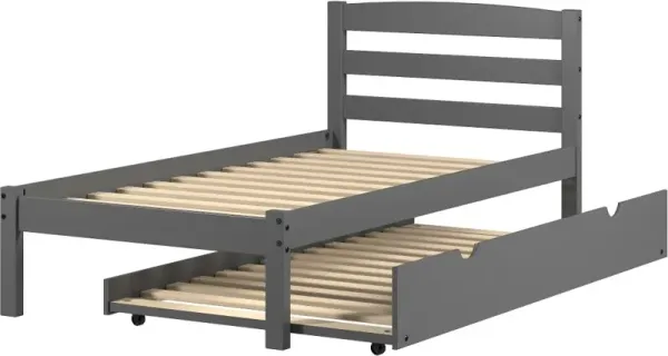 Econo Gray Twin Bed with Trundle
