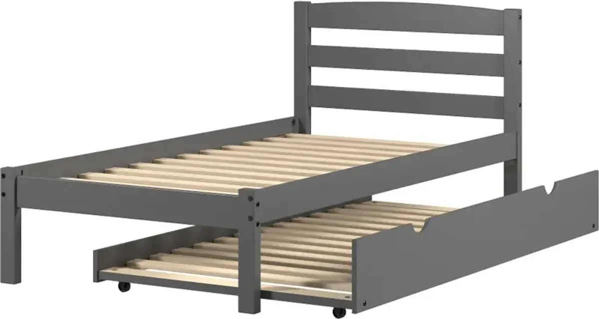 Econo Gray Twin Bed with Trundle