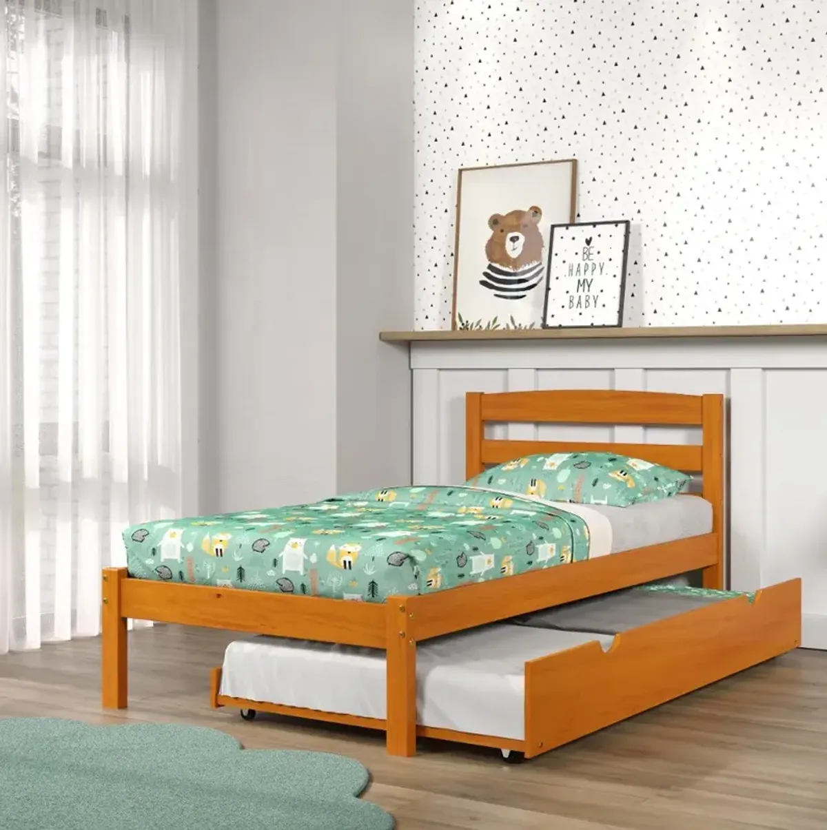 Econo Honey Twin Bed with Trundle