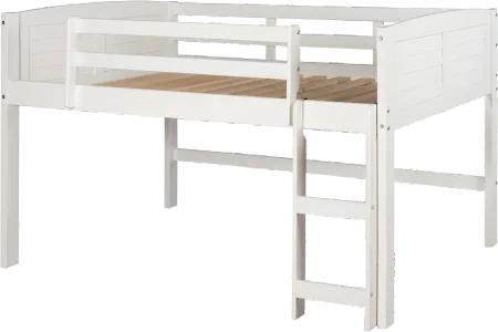 Louver White Twin Loft Bed