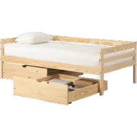 Sweedi Natural Twin Solid Wood Daybed with Storage Drawers - South...