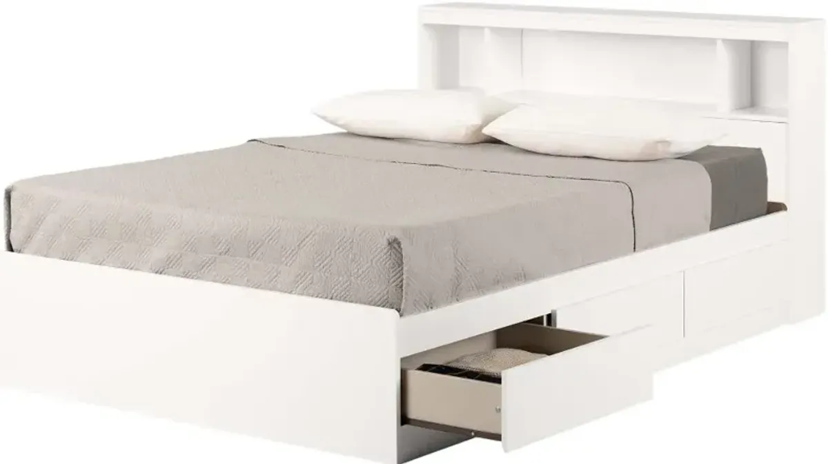 Fusion White Full Bed and Headboard Set - South Shore