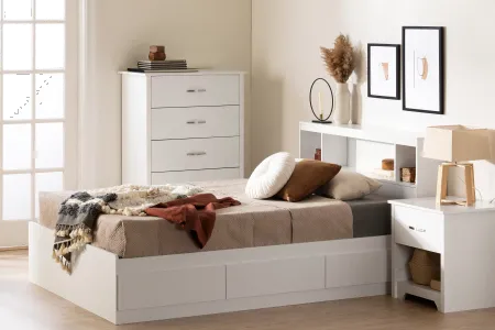 Fusion White Full Bed and Headboard Set - South Shore