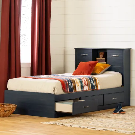 Ulysses Blueberry Twin Bed and Headboard Set