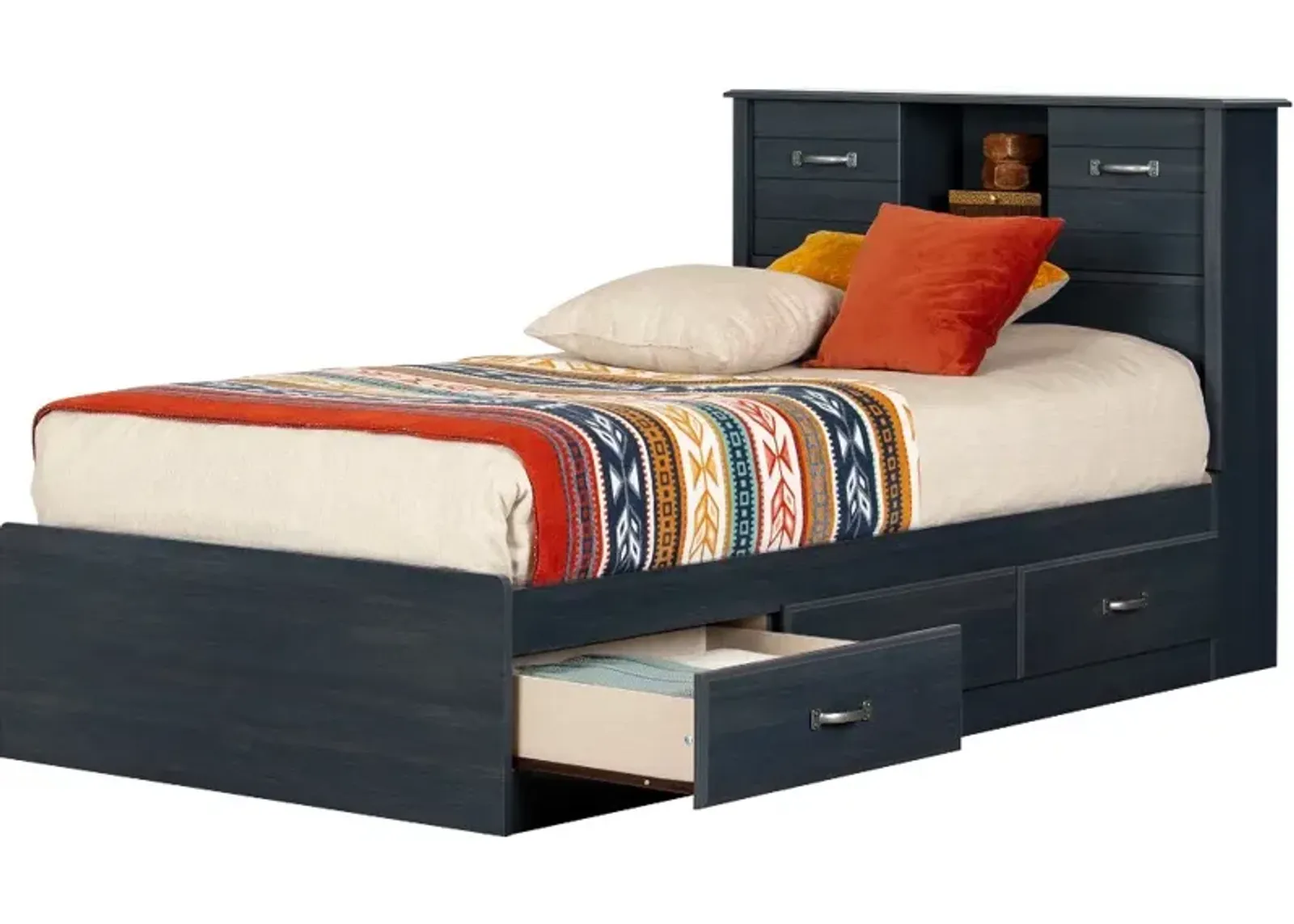 Ulysses Blueberry Twin Bed and Headboard Set