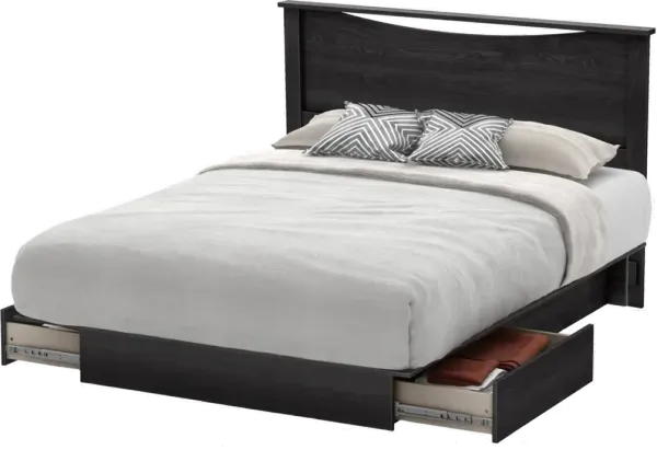 Step One Gray Oak Full/Queen Bed and Headboard Set - South Shore