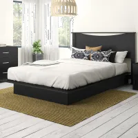 Step One Black Full/Queen Bed and Headboard Set - South Shore