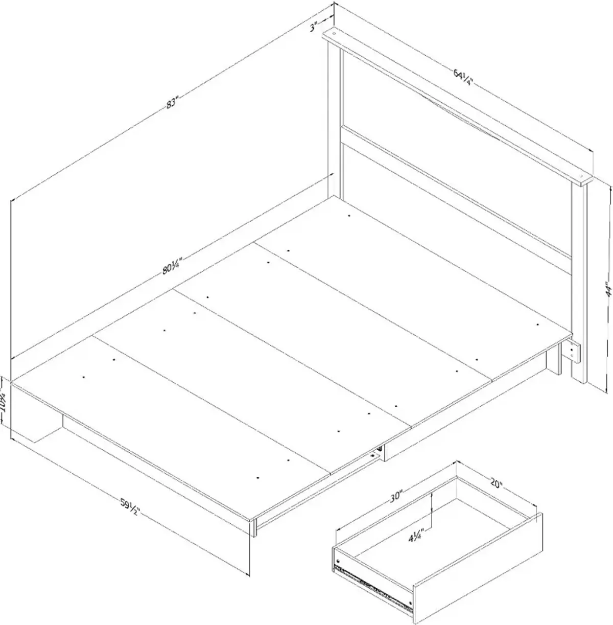 Step One White Full/Queen Bed and Headboard Set - South Shore