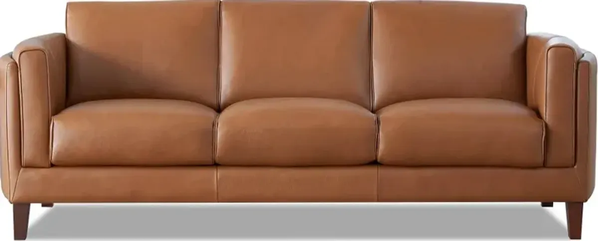 Pacer Nutmeg Top Grain Leather Sofa
