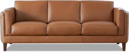 Pacer Nutmeg Top Grain Leather Sofa