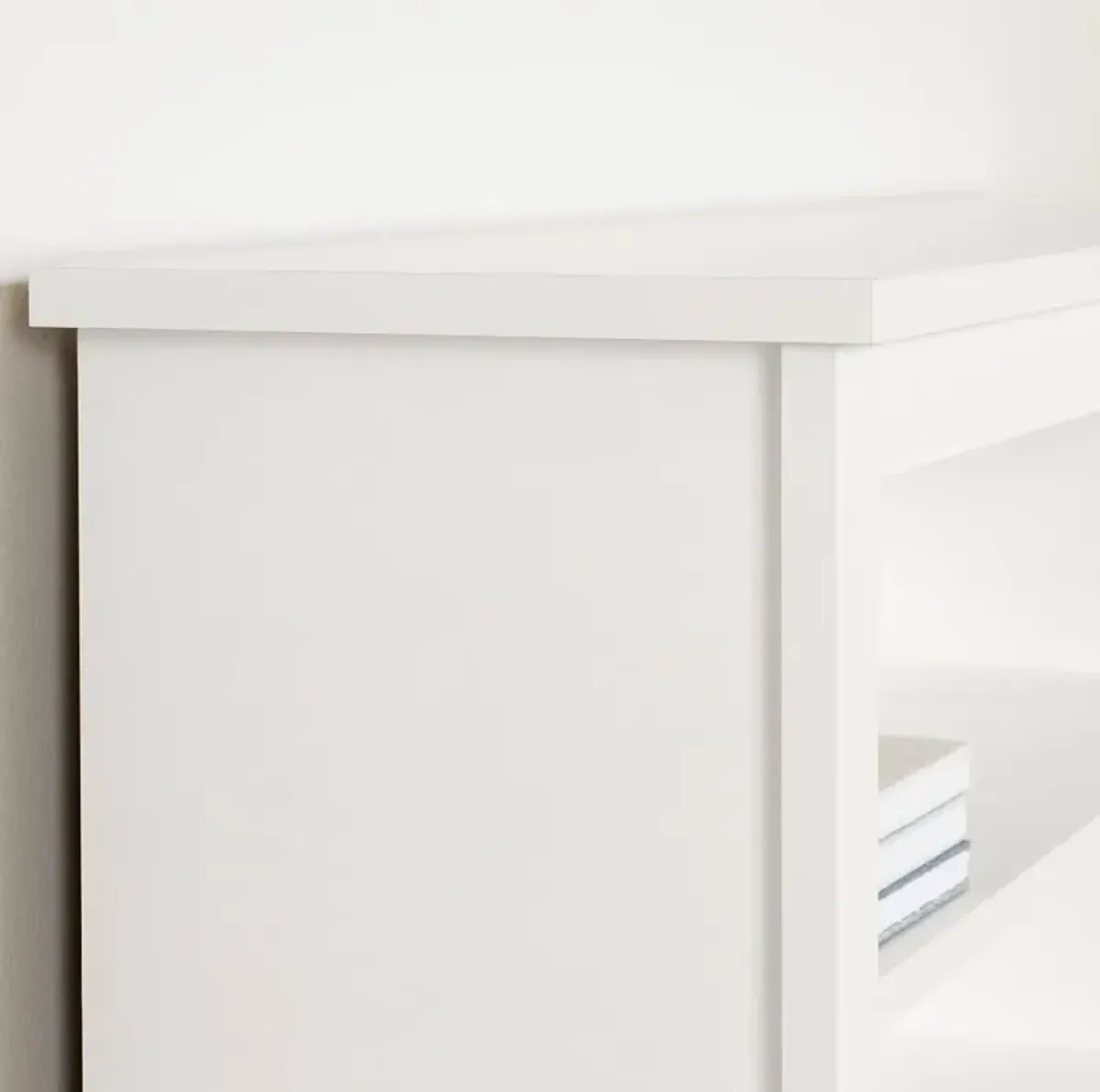 Vito White Twin Mates Bed with Bookcase Headboard - South Shore