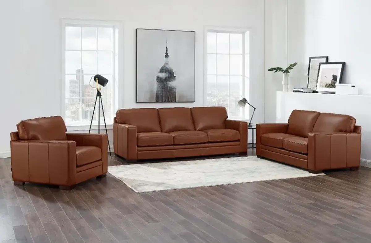 Chatsworth Brown Leather 3 Piece Set with Loveseat