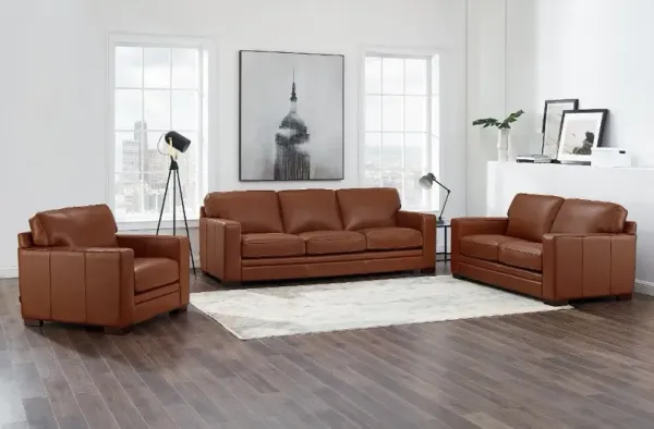 Chatsworth Brown Leather 3 Piece Set with Loveseat
