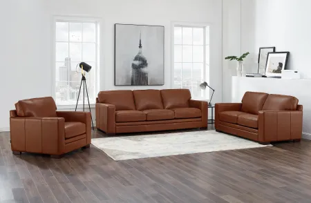 Chatsworth Brown Leather 3 Piece Set with Loveseat