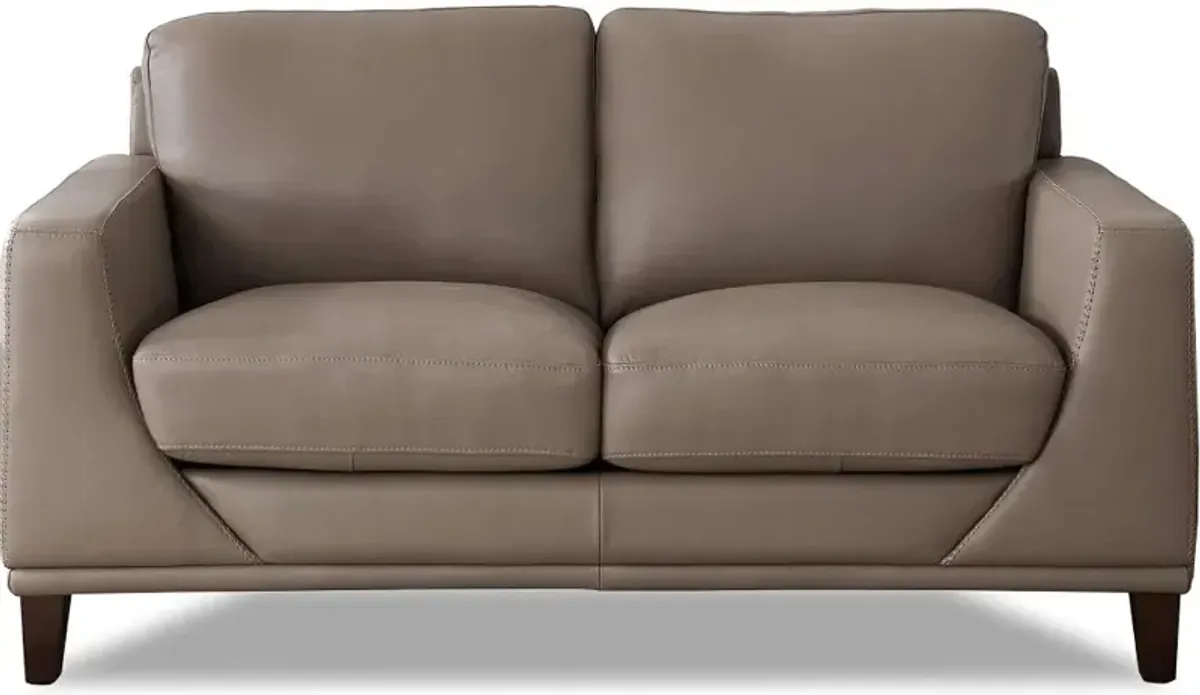 Sonoma Taupe Leather Loveseat