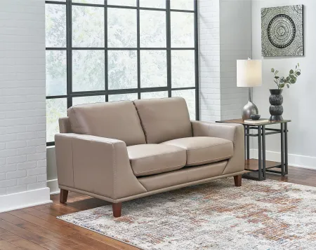 Sonoma Taupe Leather Loveseat