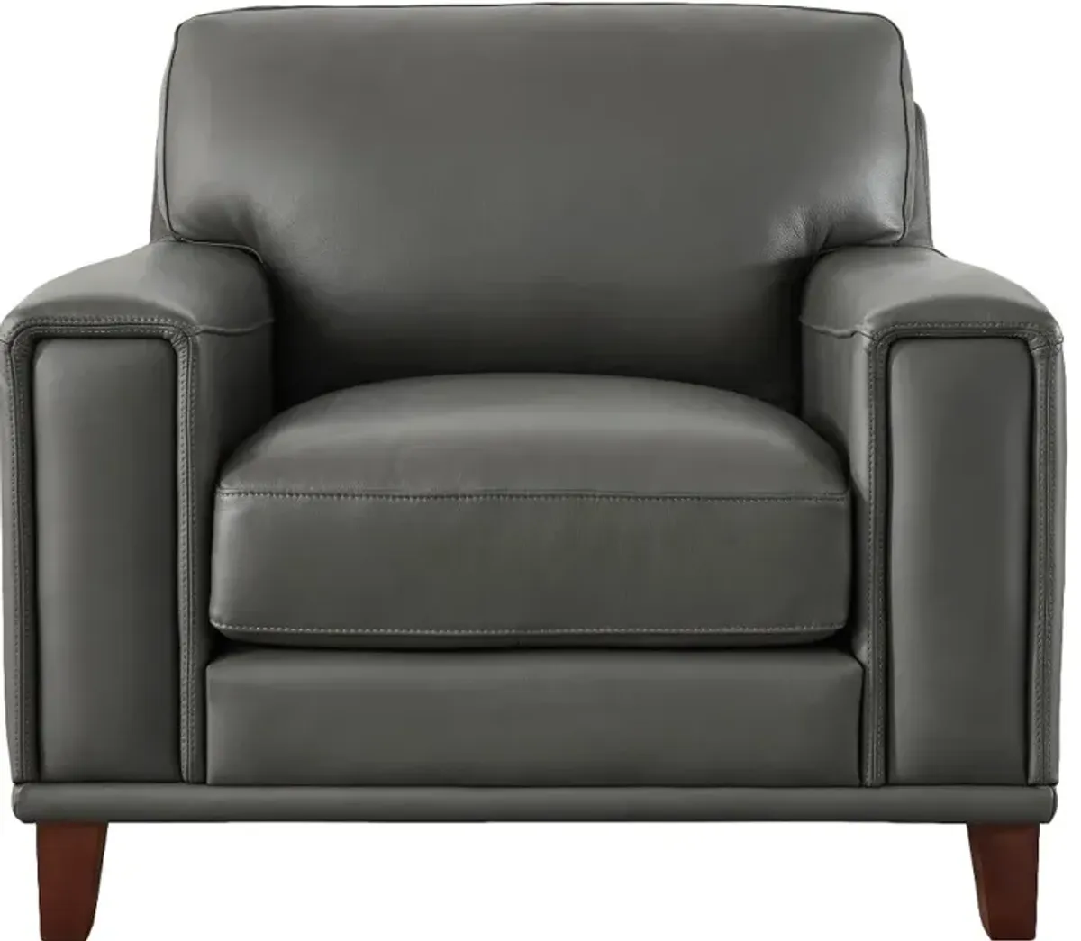 Harper Gray Leather Accent Chair