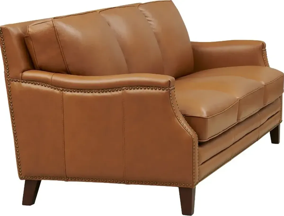 Romano Brown Leather 3 Piece Living Room Set