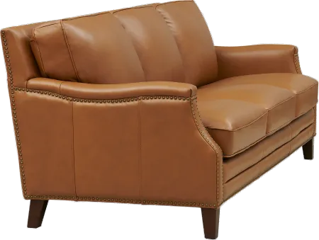 Romano Brown Leather 2 Piece Living Room Set - Sofa & Loveseat